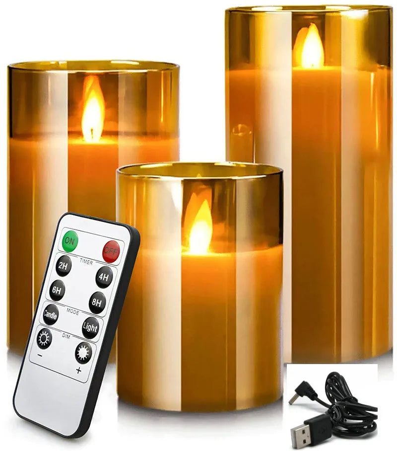 USB Rechargeable Flickering Candles
