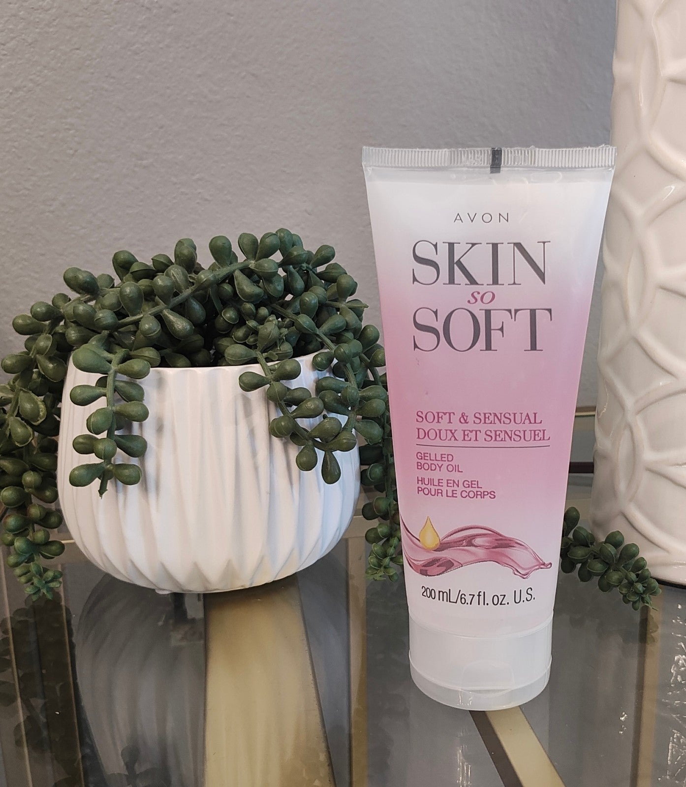 Avon Skin So Soft Gelled Body Oil 6.7oz Sealed Pink