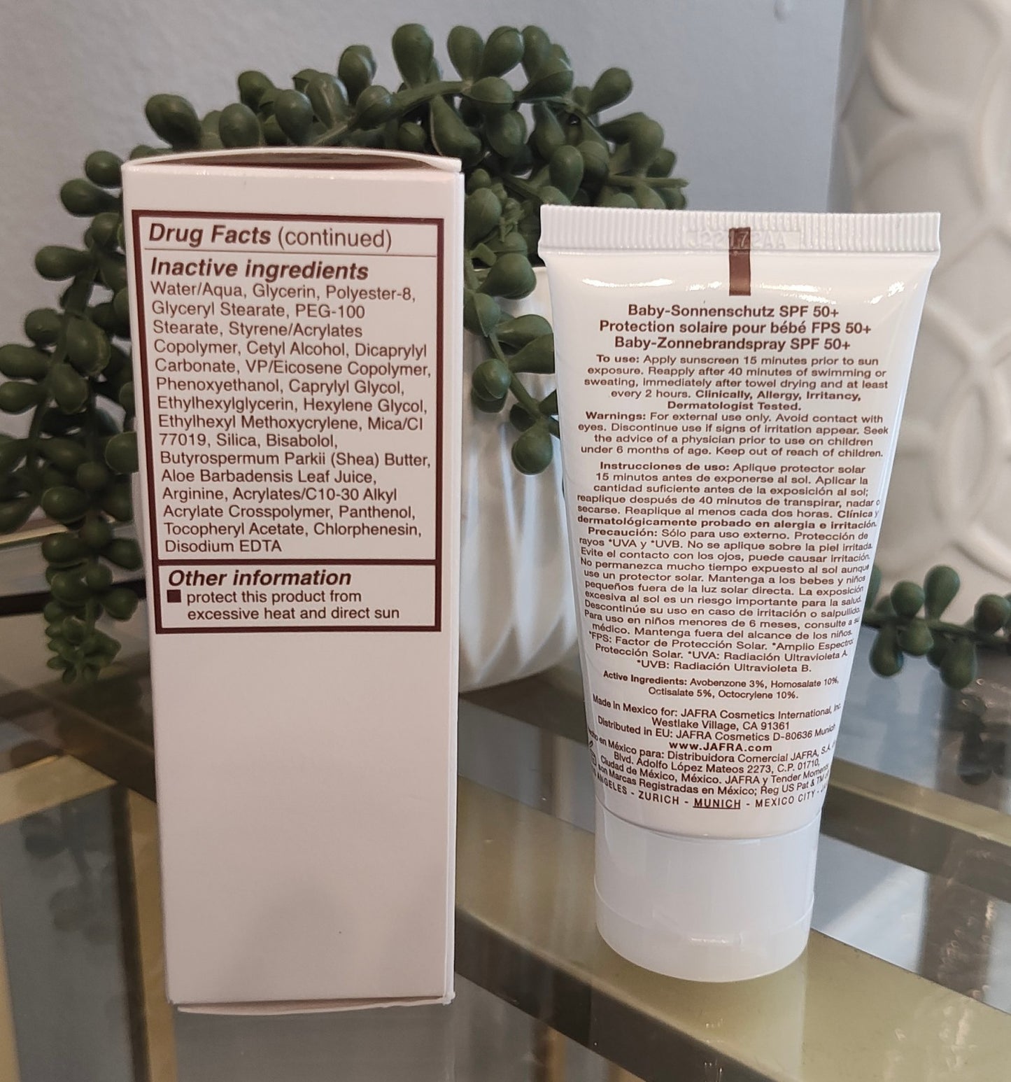 NIB Jafra Tender Moments BABY SUNSCREEN BROAD SPECTRUM SPF 50 1.7oz New