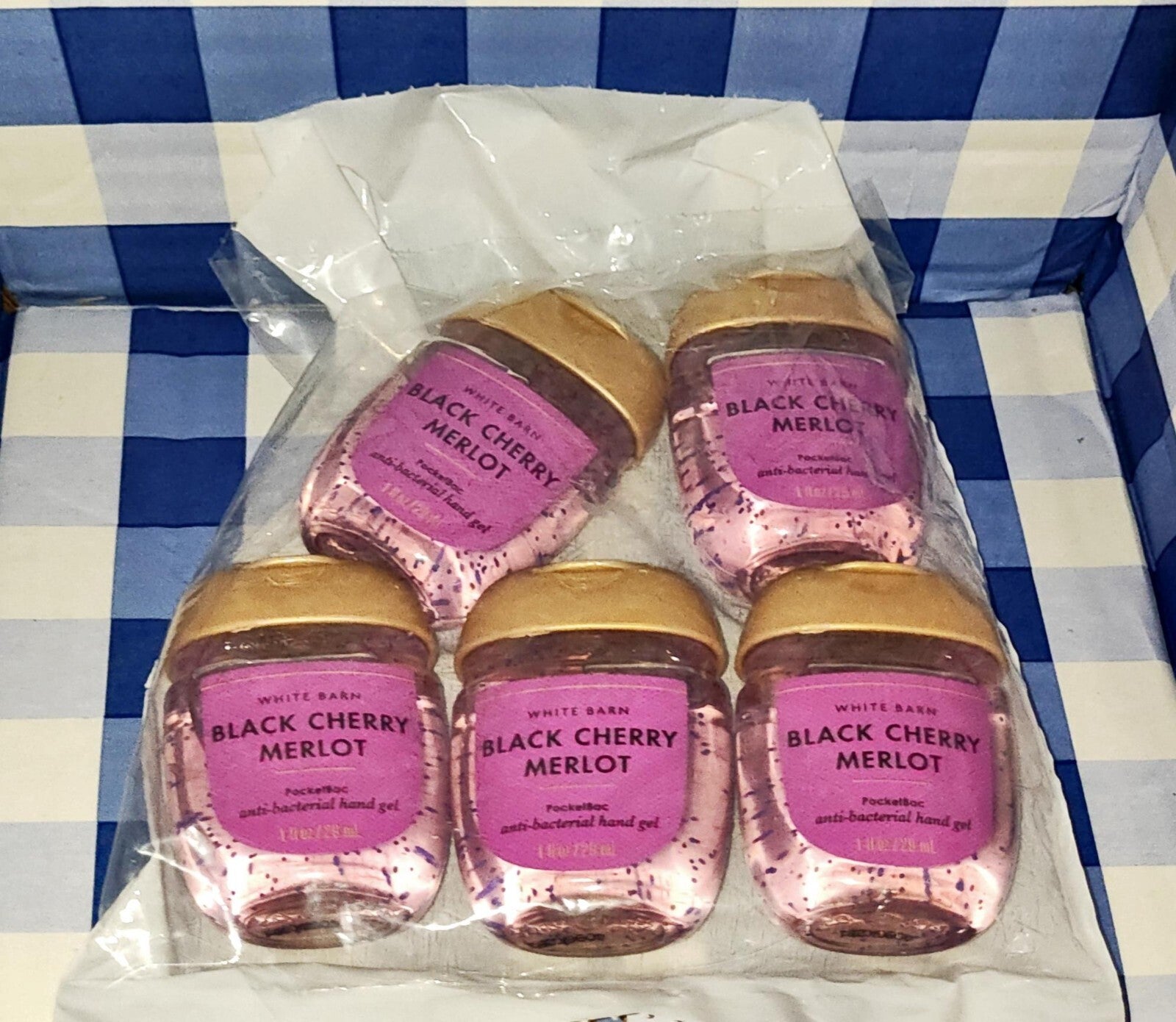ALL NEW 5-Pack BLACK CHERRY MERLOT PocketBac Sanitizers 1 oz Bath & Body Works