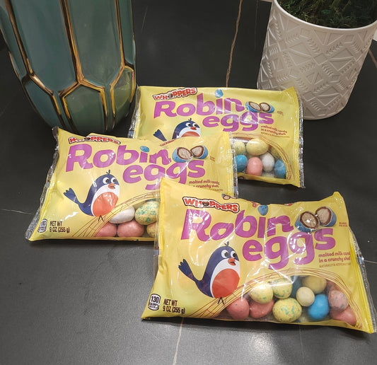 3pc WHOPPERS Robin Eggs - Malted Milk in Crispy Shells,Easter Candy, 9 Ounce Bag