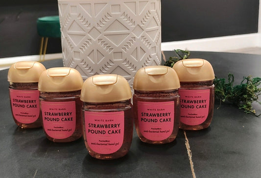 ALL NEW 5-Pack STRAWBERRY POUND CAKE PocketBac Sanitizers 1 oz Bath & Body Works