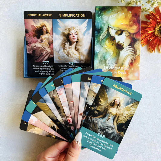 Qcsdckot Angel Numbers Oracle Cards Oracle Cards for Beginners Enhance Your Spiritual Journey with The Angel Number Affirmation Cards