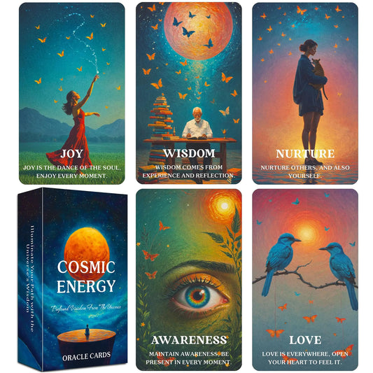 GZXINKE Cosmic Oracle Cards Universe Message Oracle Cards for Beginners Inner Strength Spiritual Guidance Oracle Deck Universal Wisdom for Daily Use Readings and Meditation