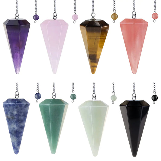 Mixed ONLY 3pcs Pendulum Crystal Witchcraft Supplies Reiki Gemstone Quartz Healing Crystals Stones for Spiritual Divination Meditation Chakra Energy Balance