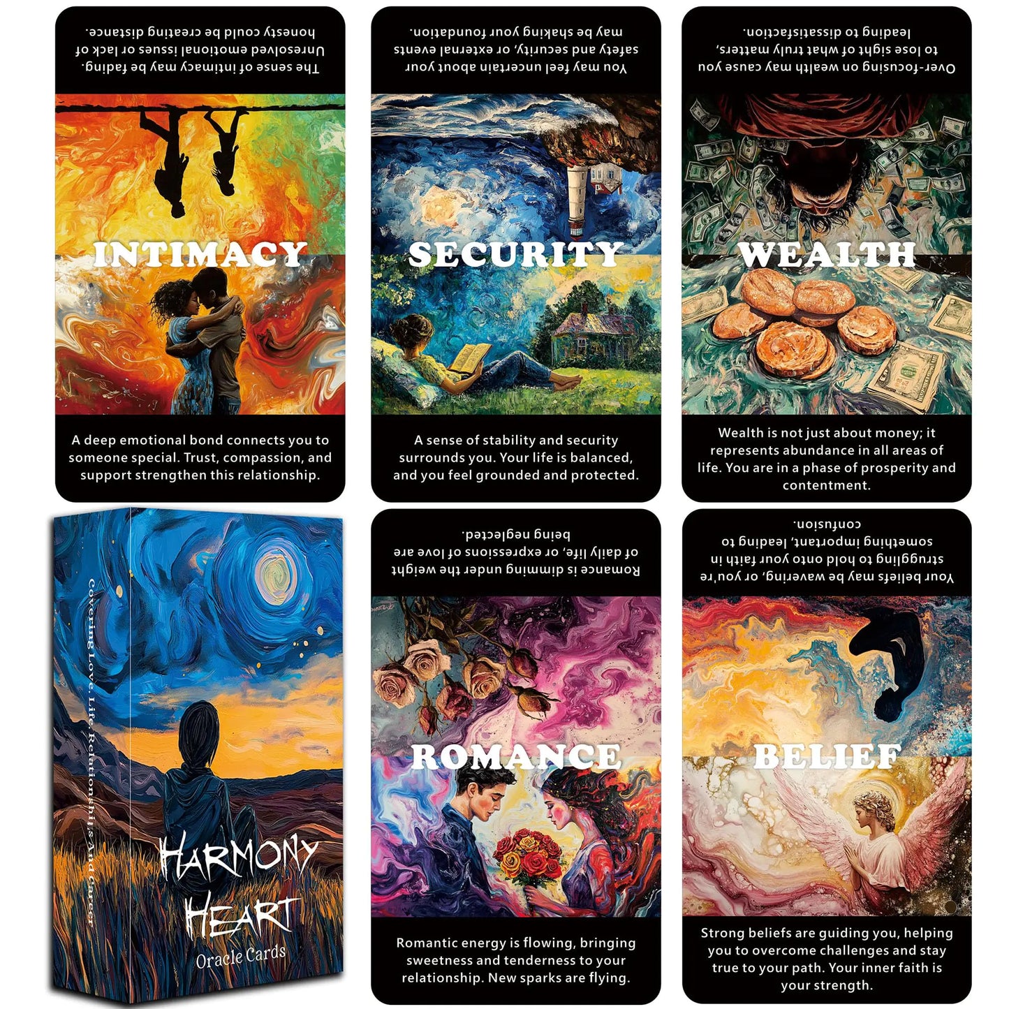 DPEHAKMK Life Situations Oracle Cards Love and Spiritual Growth Oracle Cards for Beginners Relationships Oracle Deck Healing Oracle Deck for Spiritual Development