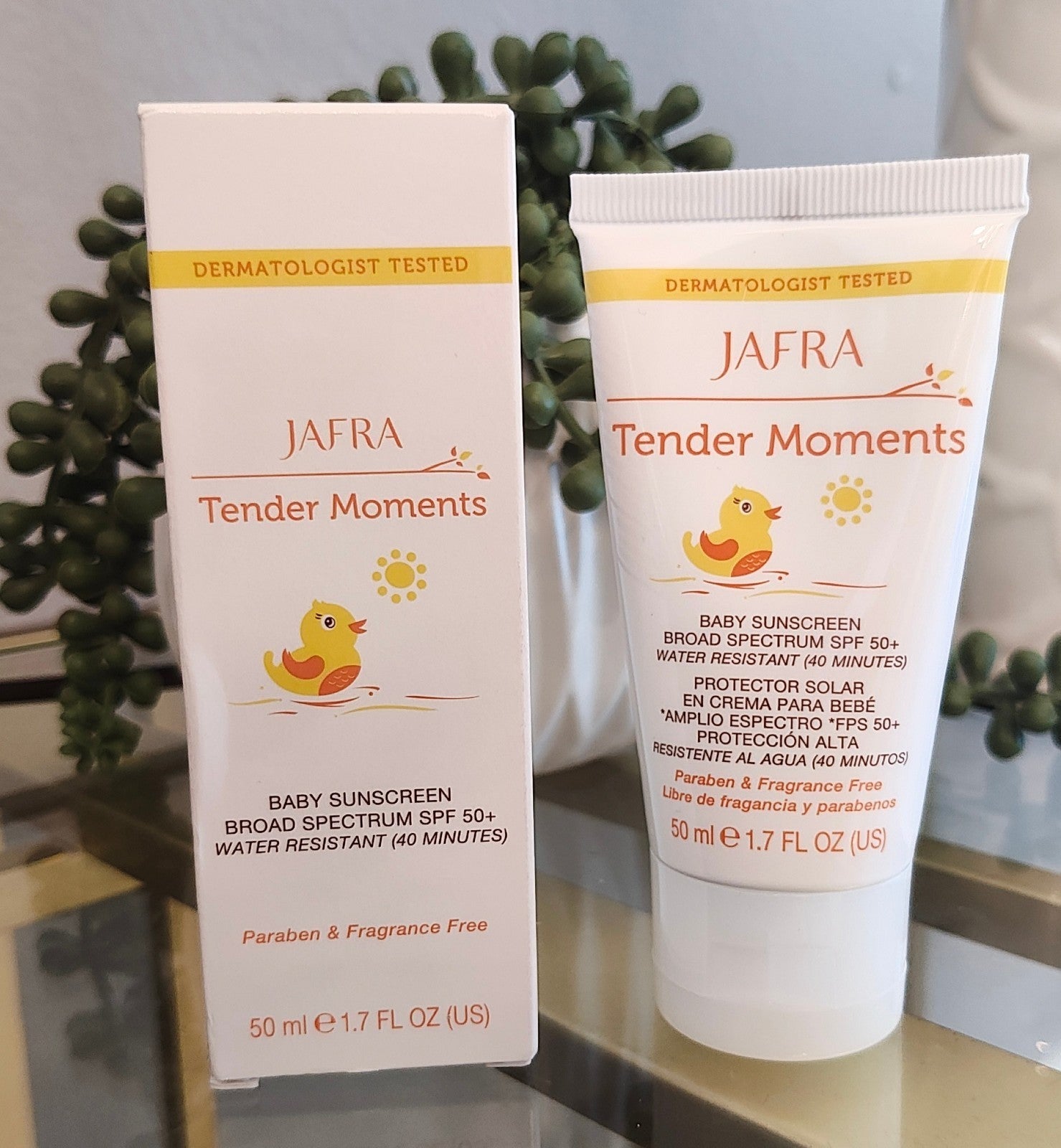 NIB Jafra Tender Moments BABY SUNSCREEN BROAD SPECTRUM SPF 50  1.7oz New