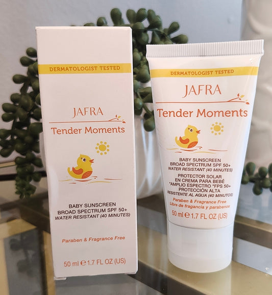 NIB Jafra Tender Moments BABY SUNSCREEN BROAD SPECTRUM SPF 50  1.7oz New