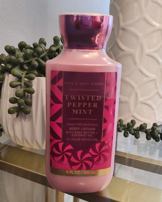 Bath And Body Works Twisted Peppermint 8oz Body Lotion New Sealed