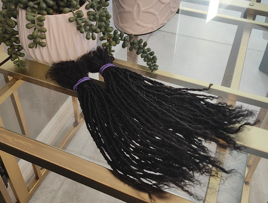 50 Micro Locs Handmade 100% Human Hair, Interlock Loc Extensions Size 0.2cm 8in