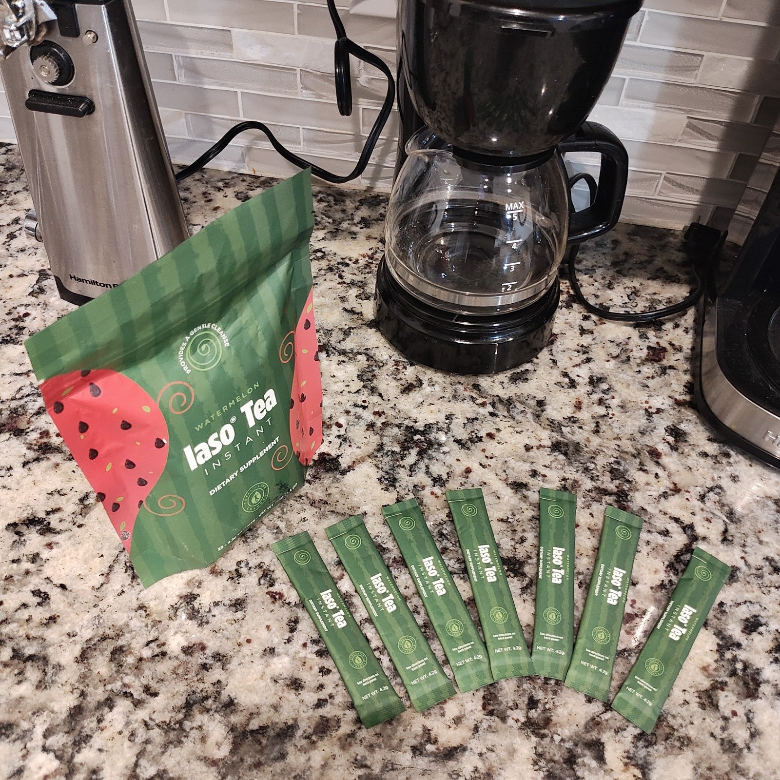 Authentic TLC Iaso Instant Tea 3 Day  Supply - 6 Sachets Watermelon 