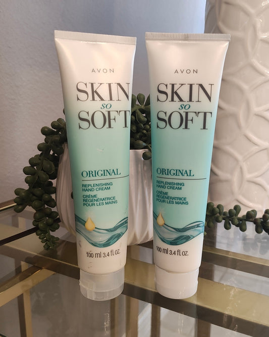 Avon Skin So Soft ORIGINAL Hand Cream lotion - 3.4 oz 2 Pack Green 
