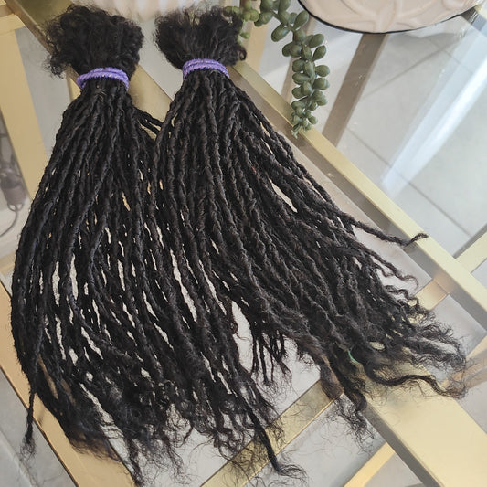 50 Micro Locs Handmade 100% Human Hair, Interlock Loc Extensions Size 0.2cm 8in