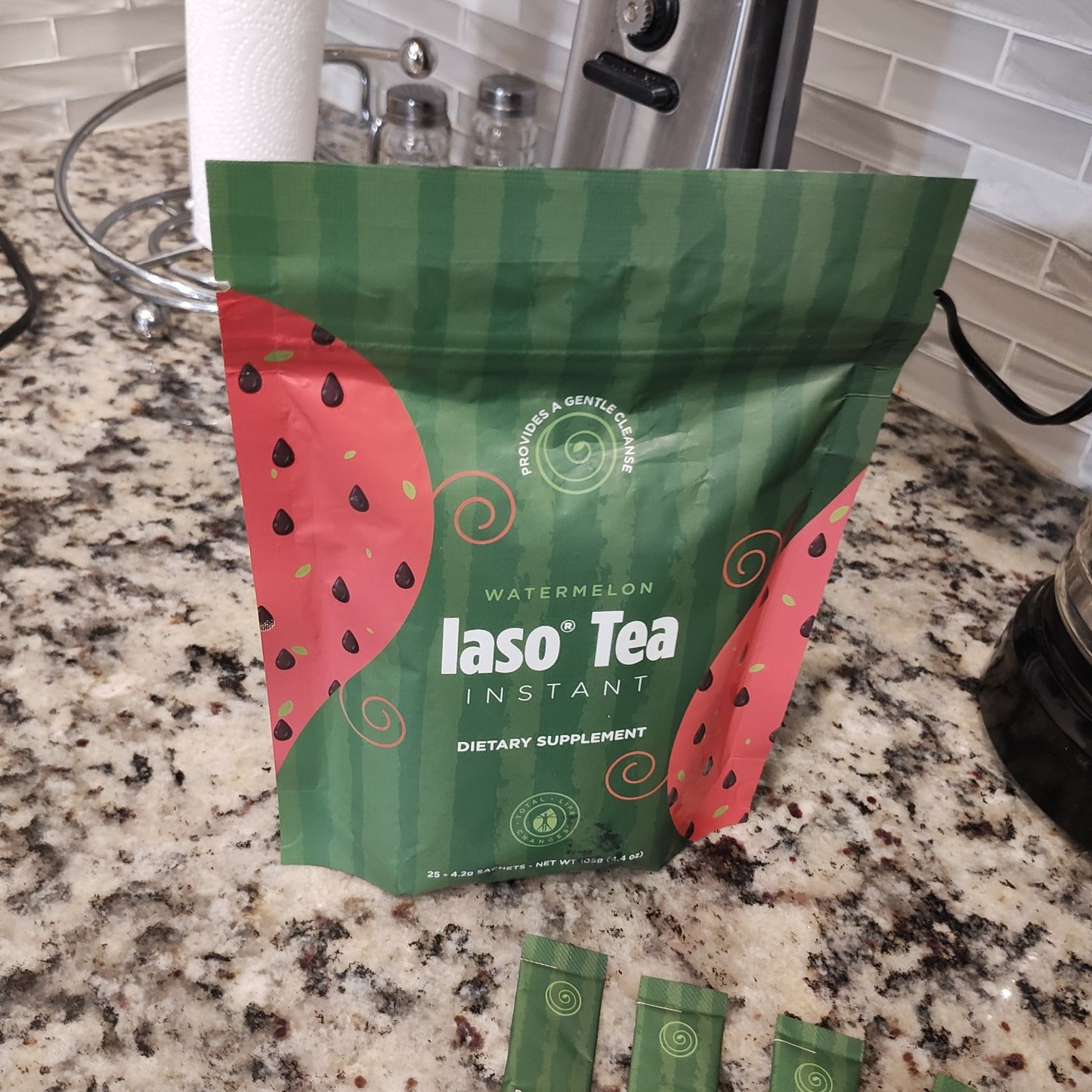 Authentic TLC Iaso Instant Tea 3 Day  Supply - 6 Sachets Watermelon 