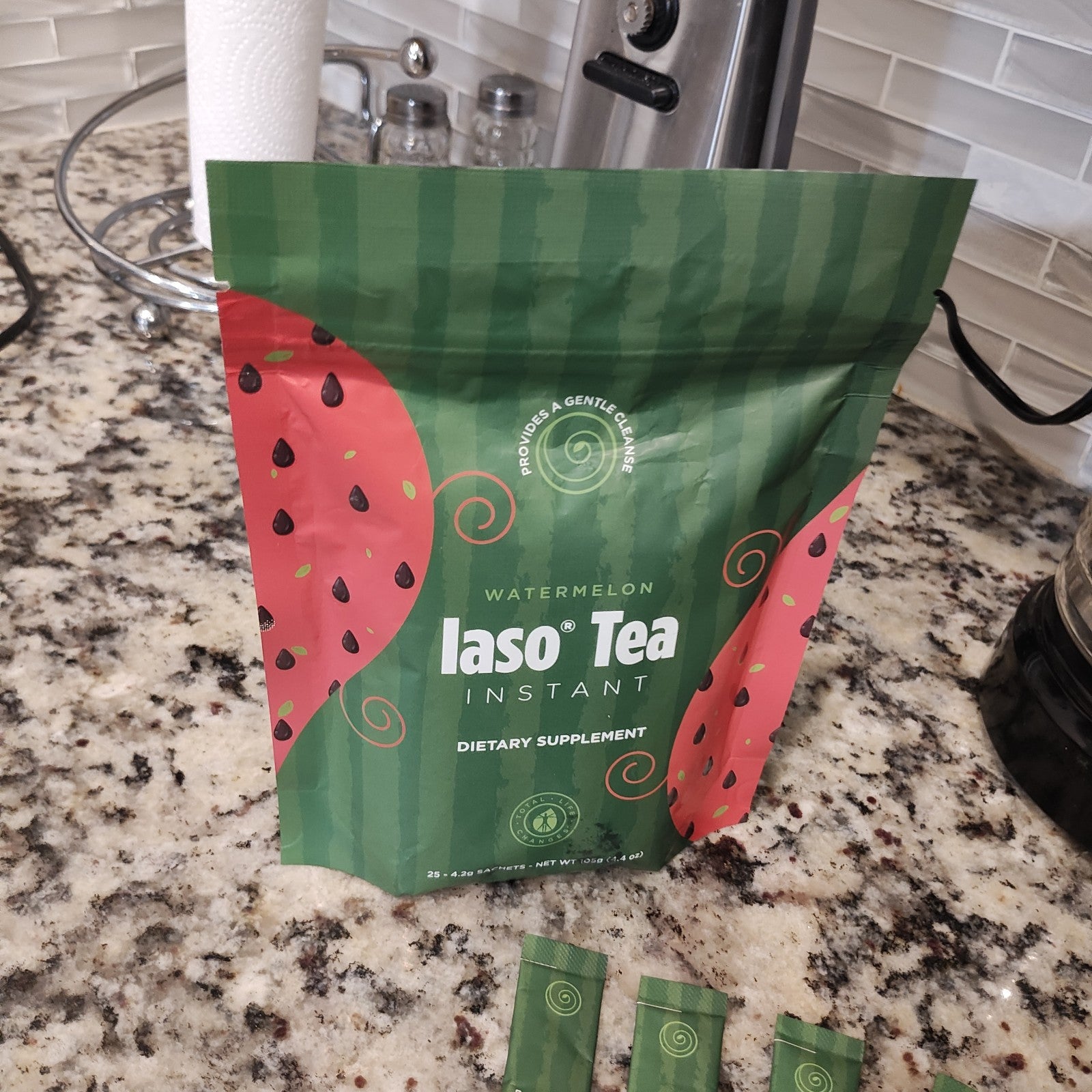 Authentic TLC Iaso Instant Tea 3 Day  Supply - 6 Sachets Watermelon 