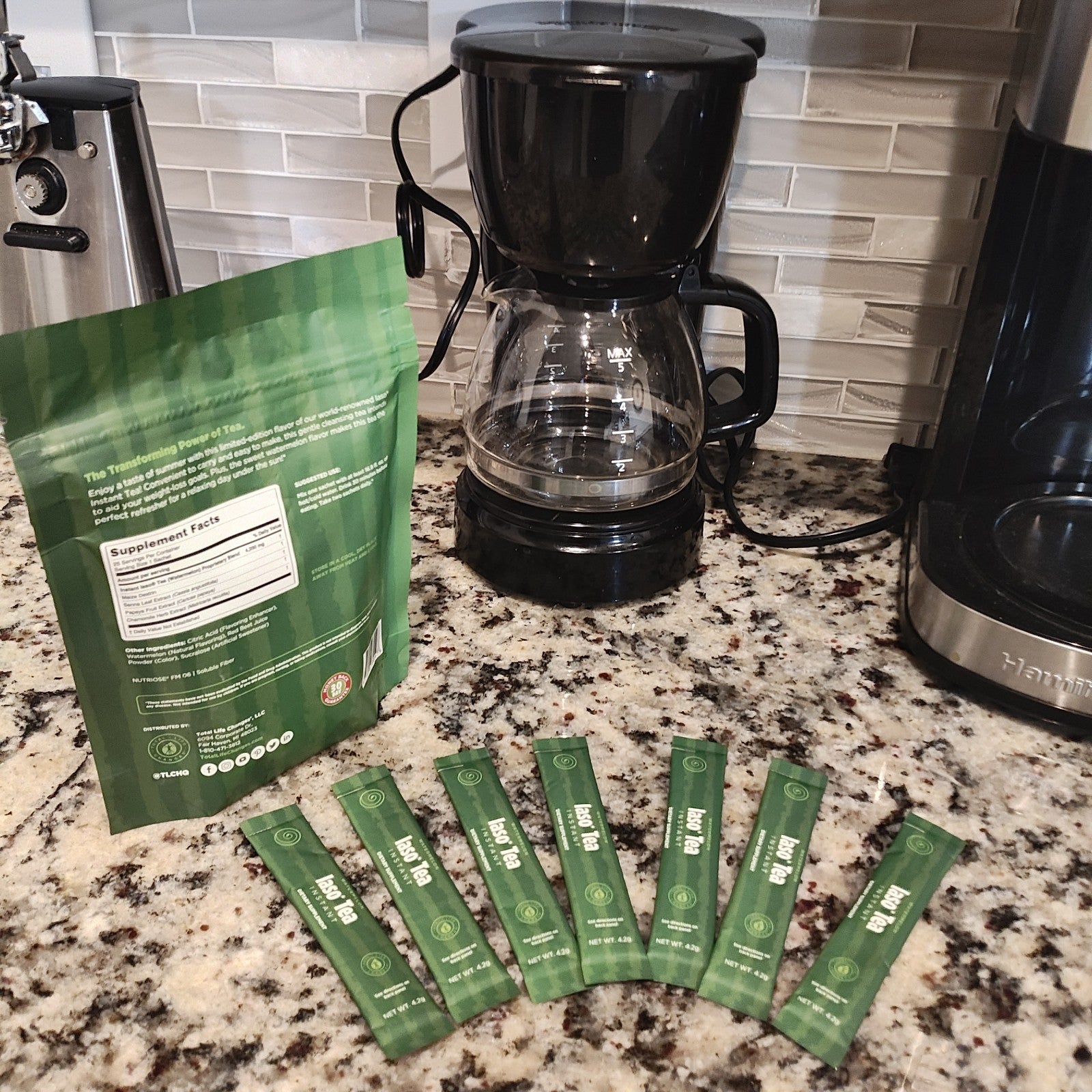 Authentic TLC Iaso Instant Tea 3 Day  Supply - 6 Sachets Watermelon 