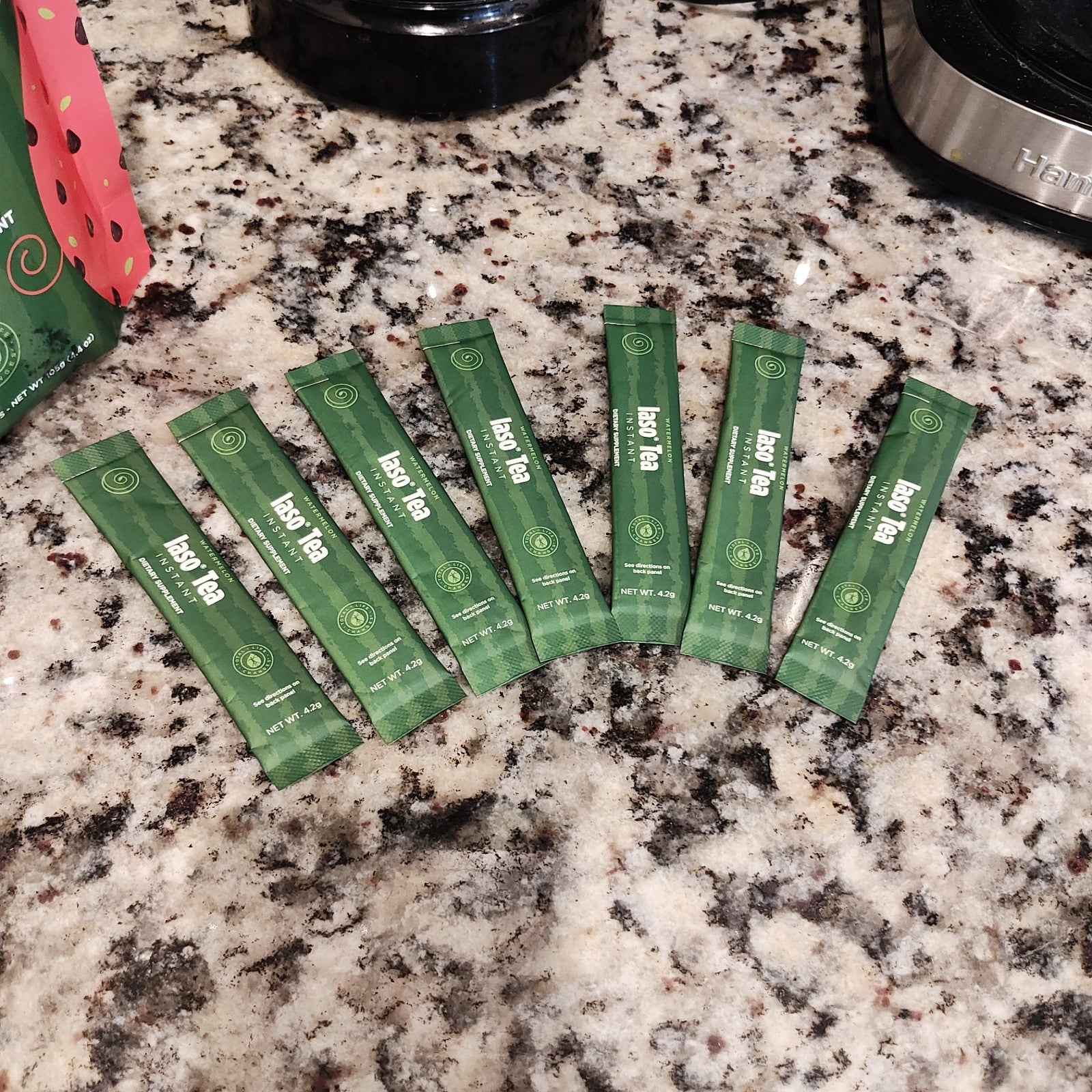 Authentic TLC Iaso Instant Tea 3 Day  Supply - 6 Sachets Watermelon 